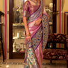 Impressive Pink Paithani Pure Tissue Silk Saree With Whimsical Blouse Piece