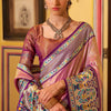 Impressive Pink Paithani Pure Tissue Silk Saree With Whimsical Blouse Piece