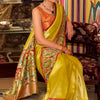 Exemplary Yellow Paithani Pure Tissue Silk Saree With Unique Blouse Piece