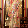 Surpassing Beige Paithani Pure Tissue Silk Saree With Ailurophile Blouse Piece