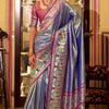 Invaluable Blue Paithani Pure Tissue Silk Saree With Lagniappe Blouse Piece