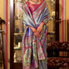 Invaluable Blue Paithani Pure Tissue Silk Saree With Lagniappe Blouse Piece