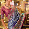 Invaluable Blue Paithani Pure Tissue Silk Saree With Lagniappe Blouse Piece