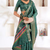 Panoply Rama Digital Printed Dola Silk Saree With Chatoyant Blouse Piece