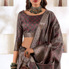 Phenomenal Grey Digital Printed Dola Silk Saree With Elegant Blouse Piece