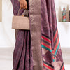 Marvellous Lavender Digital Printed Dola Silk Saree With Ravishing Blouse Piece