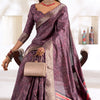 Marvellous Lavender Digital Printed Dola Silk Saree With Ravishing Blouse Piece