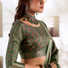 Beauteous Green Digital Printed Dola Silk Saree With Lassitude Blouse Piece