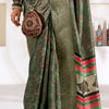 Beauteous Green Digital Printed Dola Silk Saree With Lassitude Blouse Piece