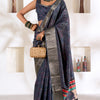 Confounding Blue Digital Printed Dola Silk Saree With Vivacious Blouse Piece
