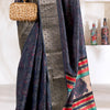 Confounding Blue Digital Printed Dola Silk Saree With Vivacious Blouse Piece