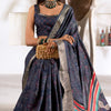 Confounding Blue Digital Printed Dola Silk Saree With Vivacious Blouse Piece