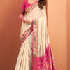 Resonant Beige Patola Silk Saree with Desultory Blouse Piece