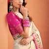 Resonant Beige Patola Silk Saree with Desultory Blouse Piece
