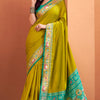 Designer Mustard Patola Silk Saree with Entrancing Blouse Piece