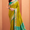 Designer Mustard Patola Silk Saree with Entrancing Blouse Piece