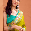 Designer Mustard Patola Silk Saree with Entrancing Blouse Piece