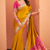 Splendiferous Yellow Patola Silk Saree with Precious Blouse Piece