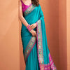Unequalled Firozi Patola Silk Saree with Beautiful Blouse Piece