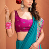 Unequalled Firozi Patola Silk Saree with Beautiful Blouse Piece