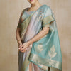 Enchanting Grey Soft Banarasi Silk Saree With Jubilant Blouse Piece