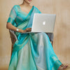 Ravishing Turquoise Soft Banarasi Silk Saree With Ethereal Blouse Piece