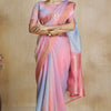 Dulcet Pink Soft Banarasi Silk Saree With Vibrant Blouse Piece