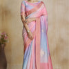 Dulcet Pink Soft Banarasi Silk Saree With Vibrant Blouse Piece