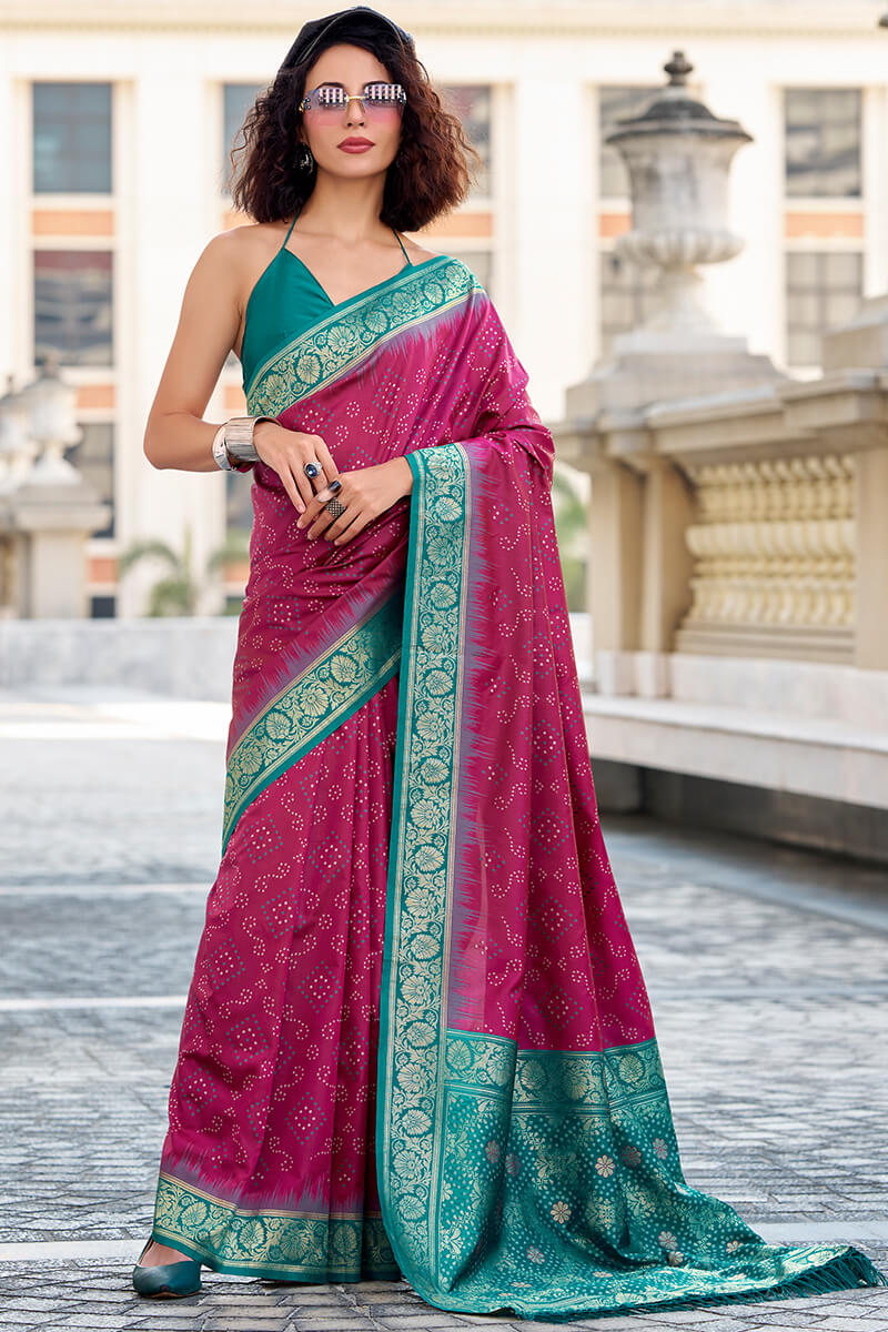 Girlish Wine Soft Banarasi Silk Saree With Stunner Blouse Piece