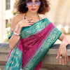 Girlish Wine Soft Banarasi Silk Saree With Stunner Blouse Piece