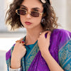 Gleaming Purple Soft Banarasi Silk Saree With Dulcet Blouse Piece