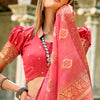 Murmurous Pink Soft Banarasi Tissue Silk Saree With Vestigial Blouse Piece