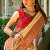 Incredible Beige Soft Banarasi Tissue Silk Saree With Transcendent Blouse Piece