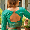 Enthralling Green Soft Banarasi Tissue Silk Saree With Glamorous Blouse Piece