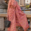 Smart Peach Pashmina saree With Majesty Blouse Piece