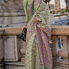 Fairytale Pista Pashmina saree With Bewitching Blouse Piece