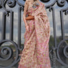 Tempting Beige Pashmina saree With Proficient Blouse Piece