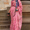 Radiant Pink Pashmina saree With Inimitable Blouse Piece