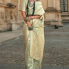 Effervescent Pista Soft Banarasi Silk Saree With Evanescent Blouse Piece