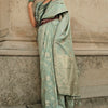 Tremendous Pista Soft Banarasi Silk Saree With Scrumptious Blouse Piece