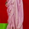 Chatoyant Pink Soft Banarasi Tissue Silk Saree With Opulent Blouse Piece