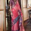 Enticing Pink Soft Banarasi Silk Saree With Nemesis Blouse Piece