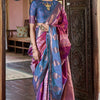 Moiety Wine Soft Banarasi Silk Saree With Fugacious Blouse Piece
