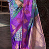 Hypnotic Sea Green Soft Banarasi Silk Saree With Brood Blouse Piece