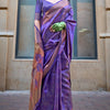 Groovy Purple Organza Silk Saree With Fancifull  Blouse Piece