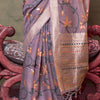 Supernal Lavender Cotton Silk Saree With Jubilant Blouse Piece