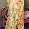 Allure Yellow Cotton Silk Saree With Opulent Blouse Piece