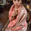 Rhapsodic Peach Kanjivaram Silk Saree With Assemblage Blouse Piece