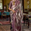 Opulent Purple Kanjivaram Silk Saree With Delightful Blouse Piece