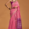 Blooming Pink Soft Banarasi Silk Saree With Delightful Blouse Piece